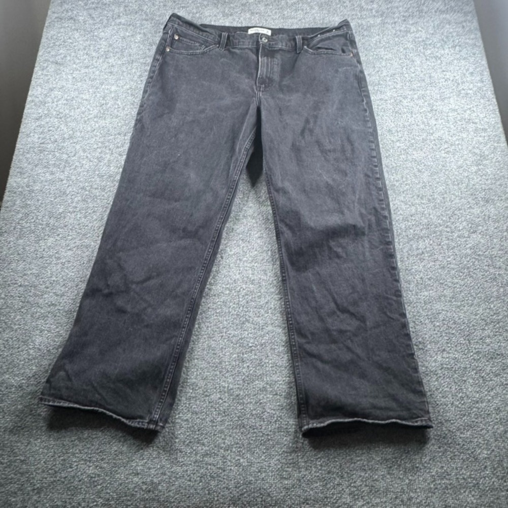 Abercrombie & Fitch Jeans Womens‎ 42x31 Black The Baggy Low Rise Wide Dark Wash